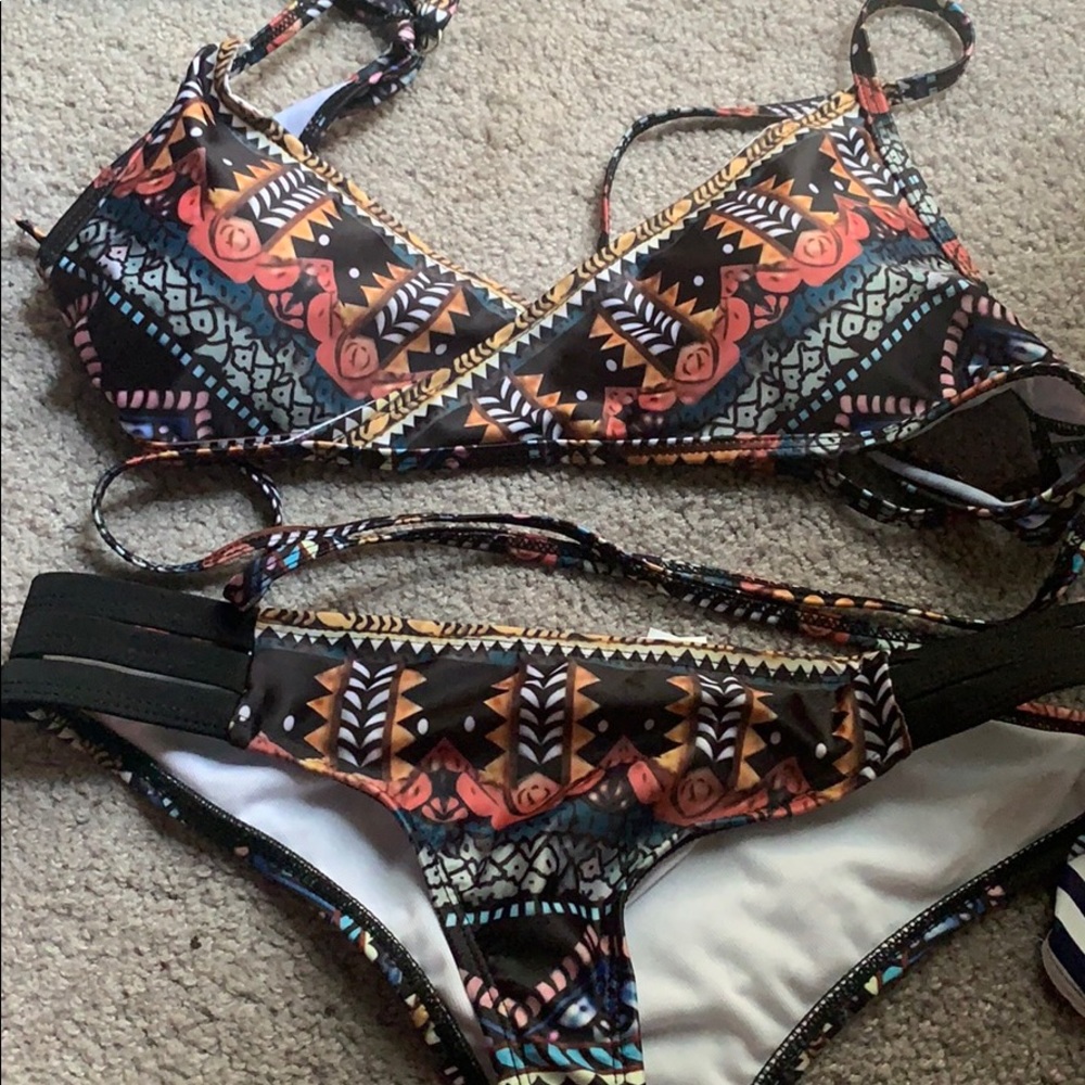 Aztec patterned swim suit